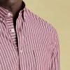 Abbott Red Striped Cotton Poplin Shirt