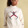Abigail Cream High Neck Intarsia Ski Jumper