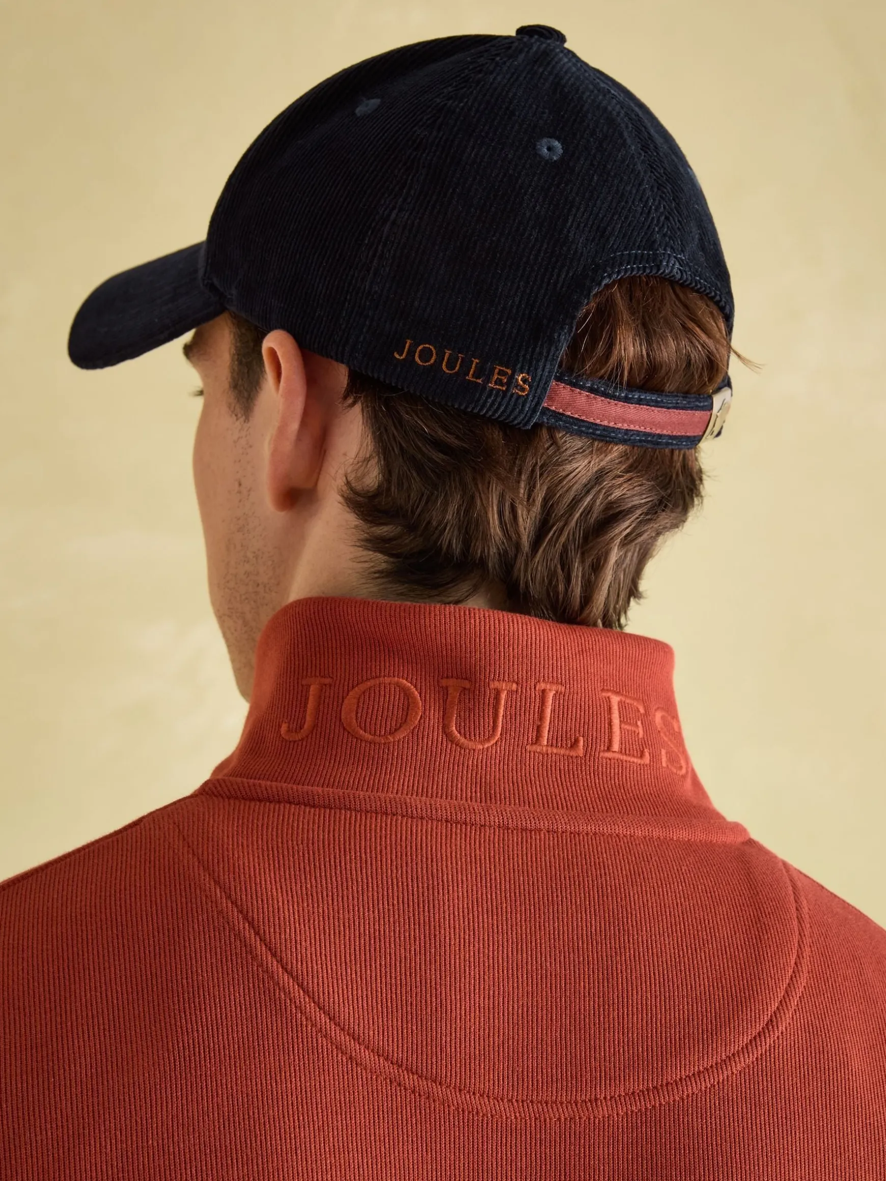 Alistair Orange Quarter Zip Cotton Sweatshirt