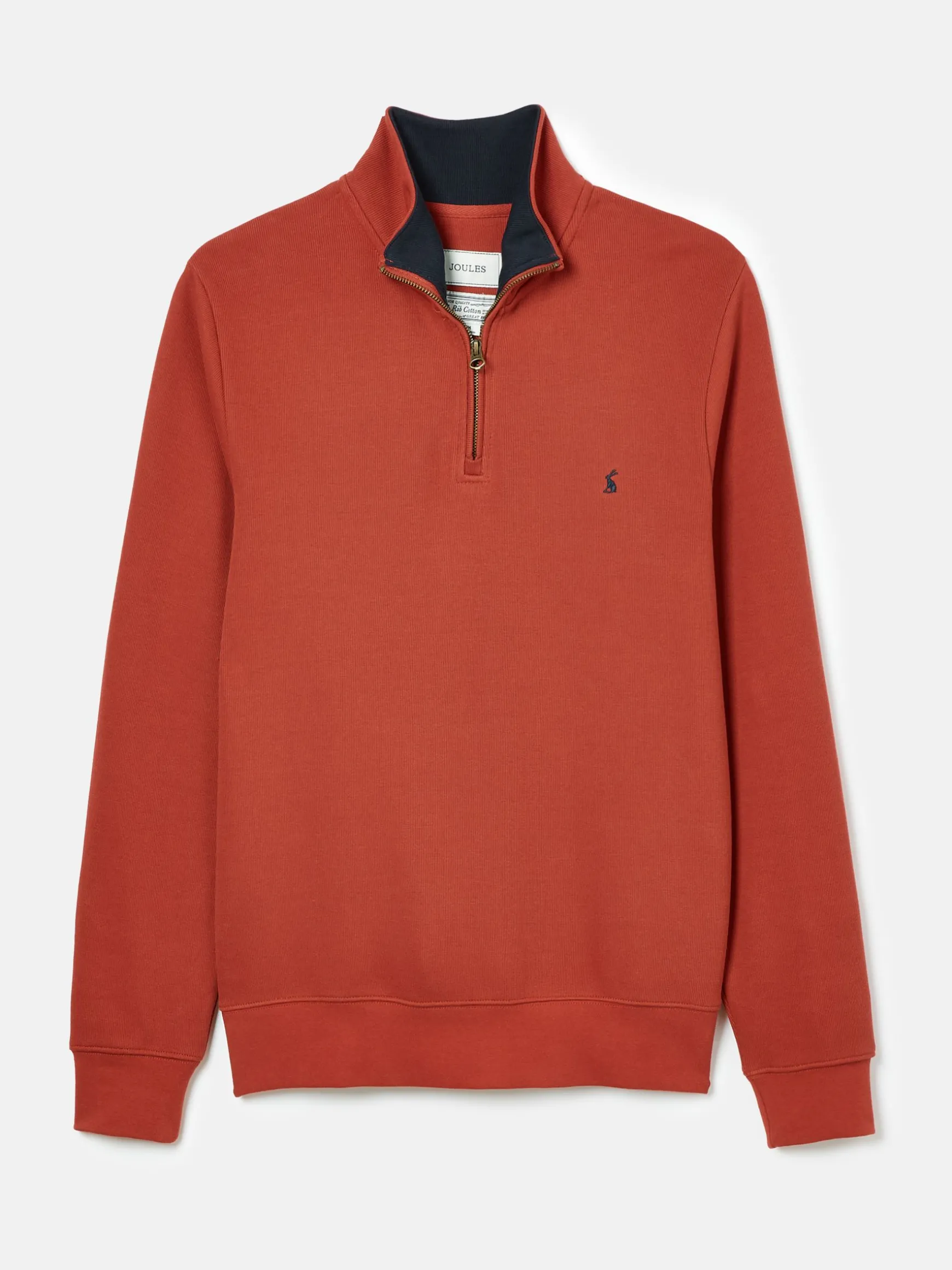 Alistair Orange Quarter Zip Cotton Sweatshirt
