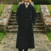 Amberley Navy Longline Wool Blend Coat with Belt