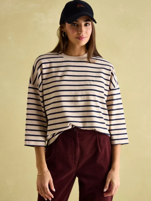Amelia Oat Top with 3/4 Length Sleeves