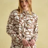 Amilla Cream Multi Satin Shirt