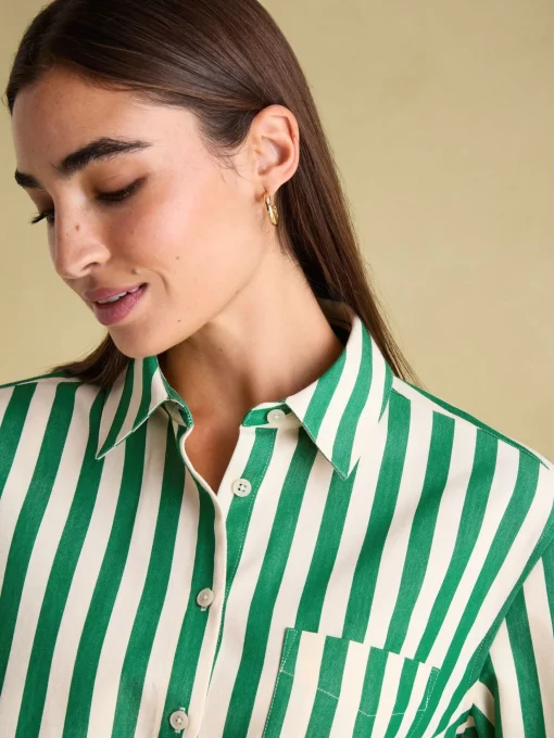 Amilla Green & Cream Stripe Shirt