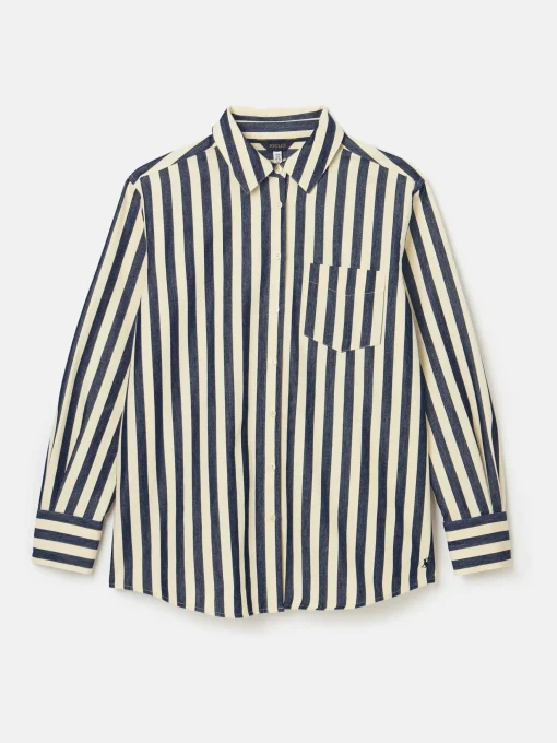 Amilla Navy & Cream Stripe Shirt