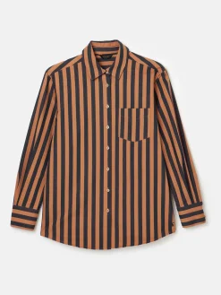 Amilla Navy & Tan Stripe Shirt