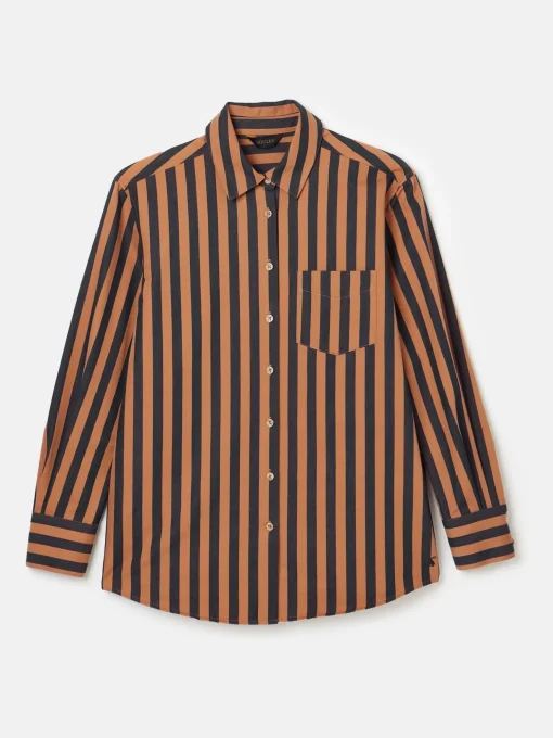 Amilla Navy & Tan Stripe Shirt
