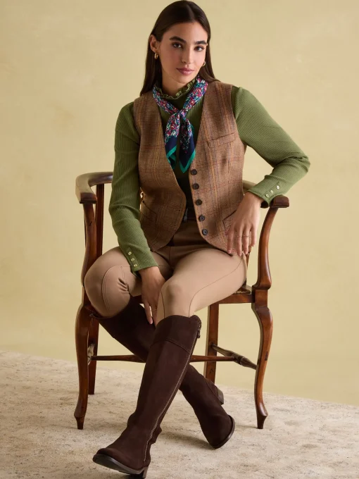 Amy Green Ribbed Long Sleeve High Neck Jersey Top