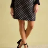 Annalise Black Jacquard A-Line Skirt