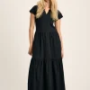 Ariana Navy Jersey Tiered Dress