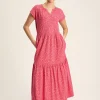 Ariana Pink Jersey Tiered Dress