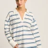 Bayside Cream/Navy Cotton Deck Shirt