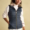 Beckley Navy Padded Showerproof Gilet With Detachable Faux Fur Collar
