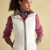 Beckley White Padded Showerproof Gilet With Detachable Faux Fur Collar