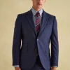 Blue Slim Fit Flannel Suit Jacket