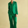Bonnie Green Satin Pyjama Set