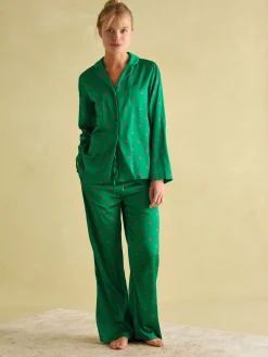 Bonnie Green Satin Pyjama Set
