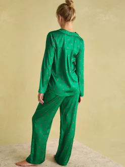 Bonnie Green Satin Pyjama Set
