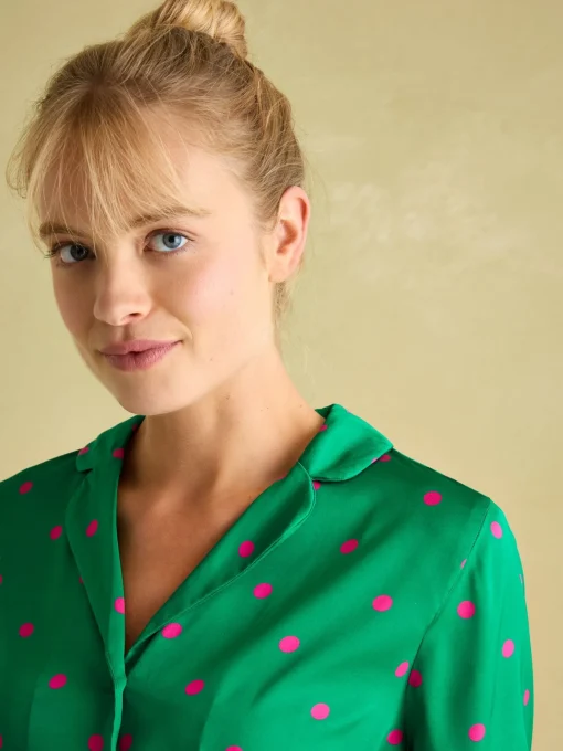 Bonnie Green Satin Pyjama Set