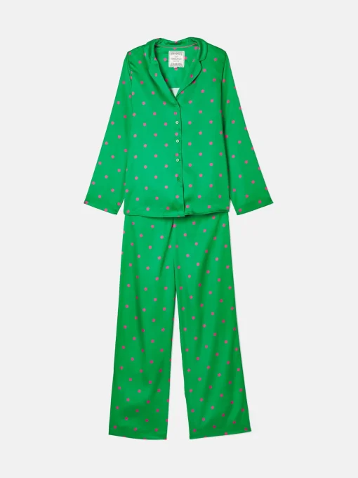 Bonnie Green Satin Pyjama Set