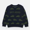 Boys' Burton Navy Blue Intarsia Knitted Jumper