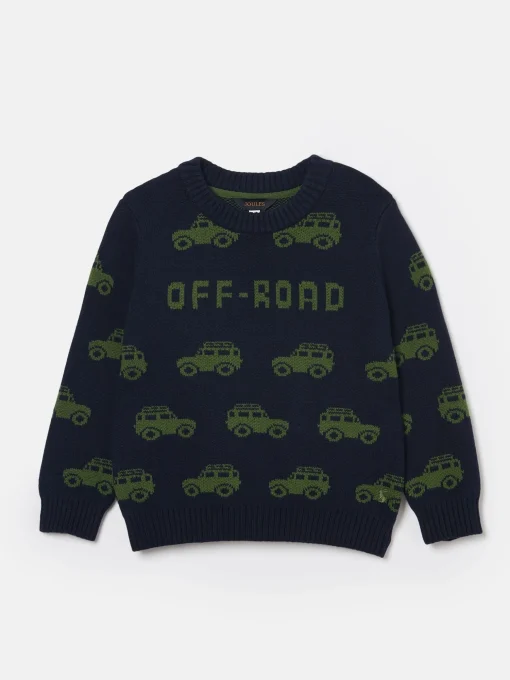 Boys' Burton Navy Blue Intarsia Knitted Jumper