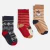 Boys' Neat Feet Red/Navy 3 Pack Socks