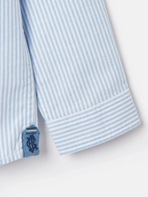 Boys' Oxford Blue Long Sleeve Striped Oxford Shirt