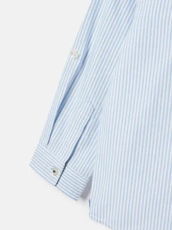 Boys' Oxford Blue Long Sleeve Striped Oxford Shirt