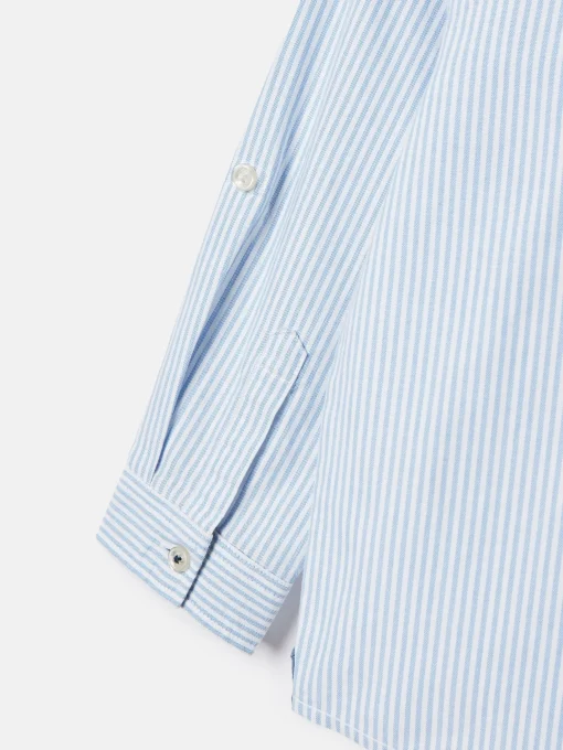Boys' Oxford Blue Long Sleeve Striped Oxford Shirt