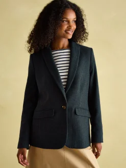 Bramble Navy Blue Tweed Blazer