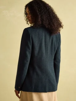 Bramble Navy Blue Tweed Blazer