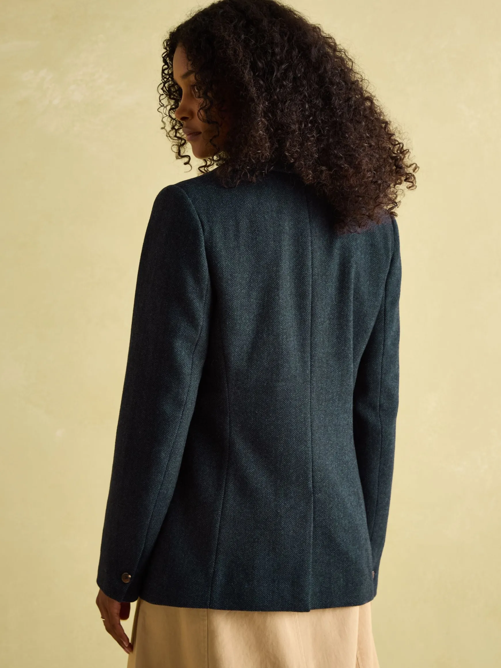 Bramble Navy Blue Tweed Blazer