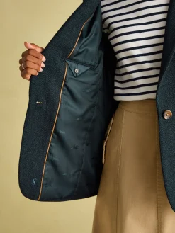 Bramble Navy Blue Tweed Blazer