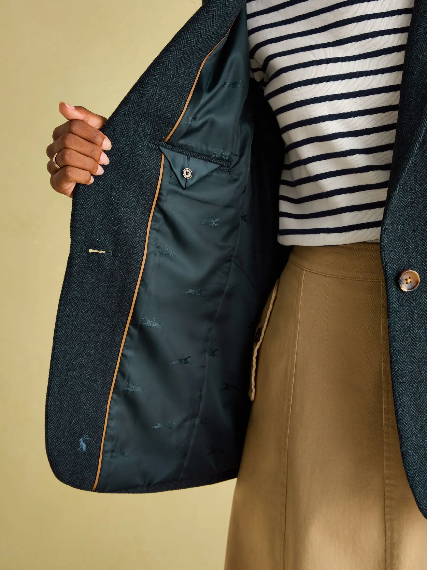 Bramble Navy Blue Tweed Blazer