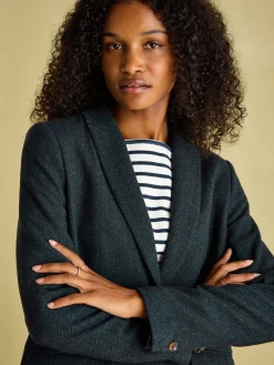 Bramble Navy Blue Tweed Blazer