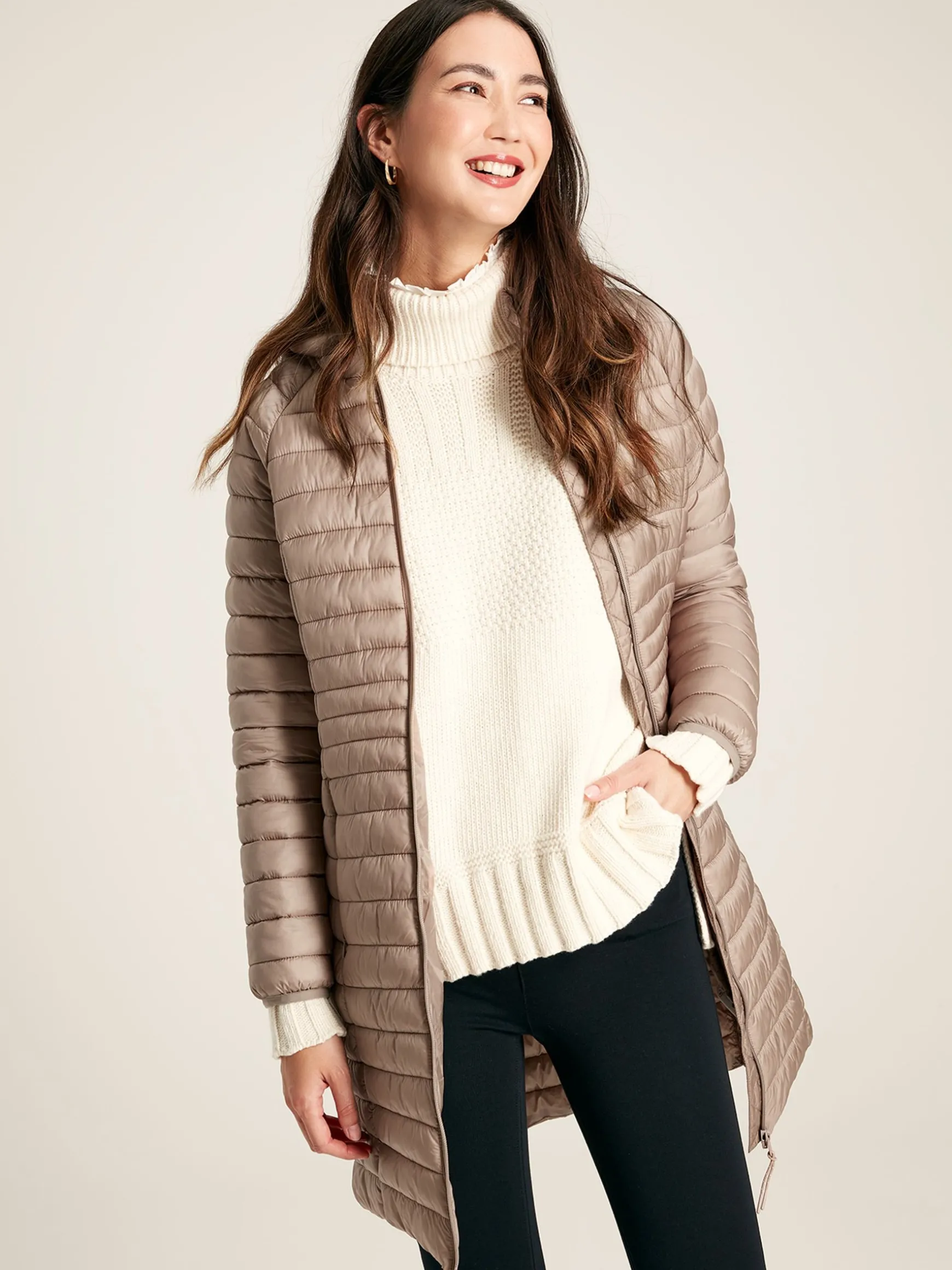 Bramley Pearl Showerproof Long Packable Padded Coat