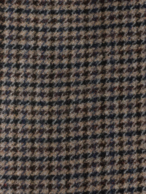 Brown Slim Fit Dogtooth Texture Suit Jacket