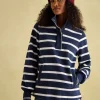 Burnham Navy Blue Funnel Neck Quarter Zip Sweatshirt