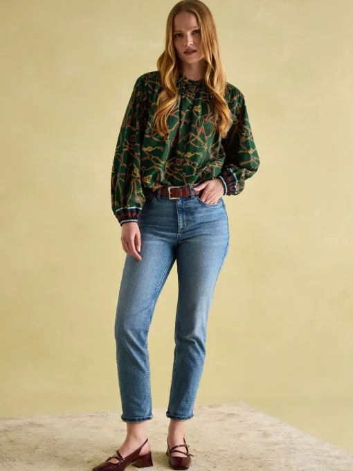 Cecilia Green Button Down Blouse