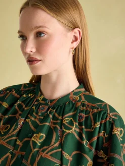 Cecilia Green Button Down Blouse