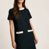 Celeste Navy Blue Mini Boucle Dress
