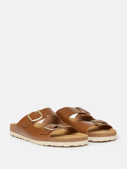 Celeste Tan Brown Double Strap Sandals