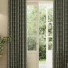 Chamomile Set of 2 Green Blackout Eyelet Curtains