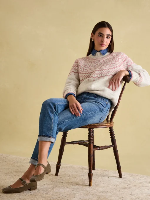 Charlotte Cream Crew Neck Fair Isle Jumper