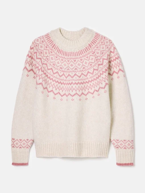 Charlotte Cream Crew Neck Fair Isle Jumper