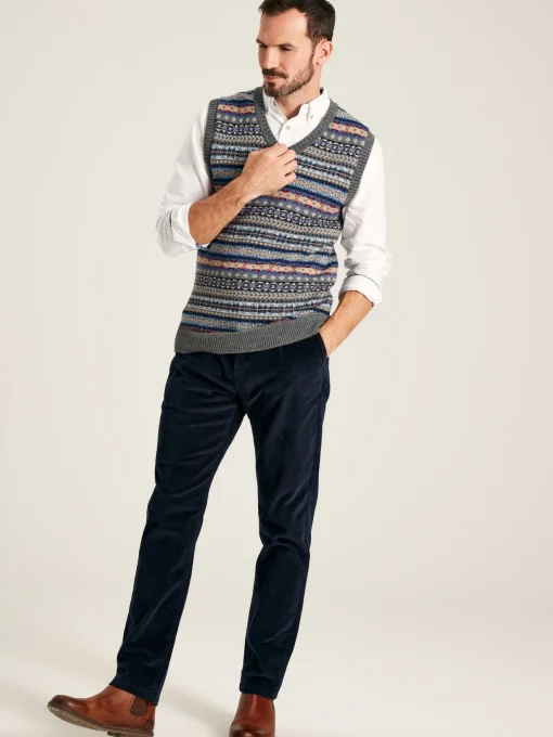Cord Navy Blue Straight Leg Corduroy Trousers