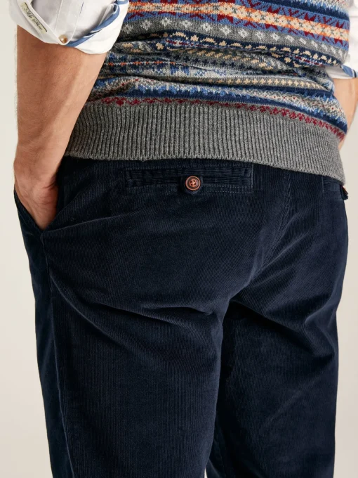 Cord Navy Blue Straight Leg Corduroy Trousers