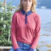 Cordelia Red Geo Long Sleeve Top
