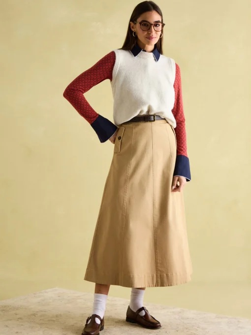 Cordelia Red Geo Long Sleeve Top